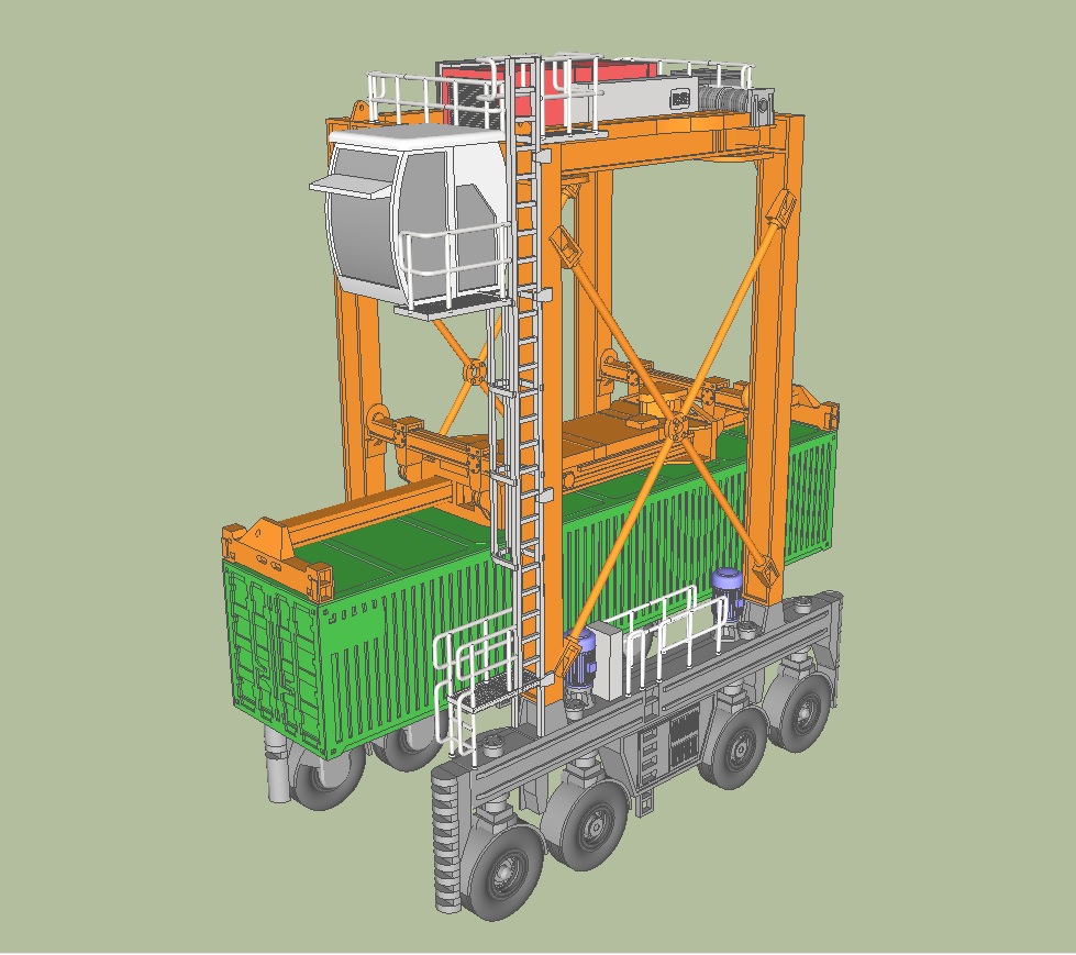 3D model kontejnerového nosiče s 40´kontejnerem